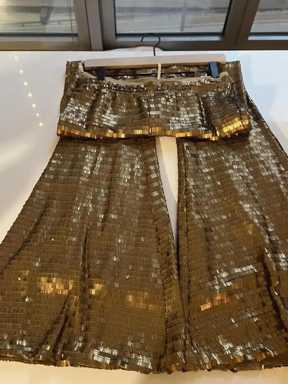 Free People Women's Gold Trousers - Picture 6 of 7